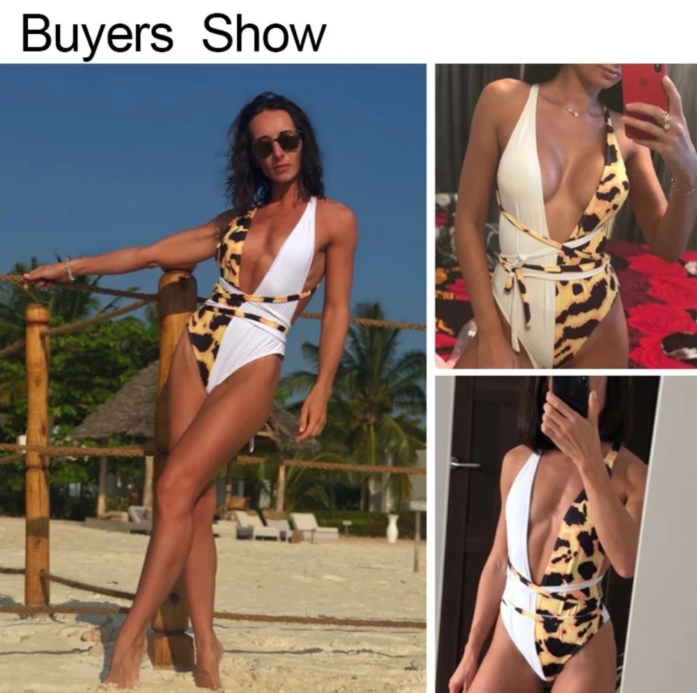 SALE!!! Sexy Leopard Print Wrap Around Monokini - Picture 5 of 8